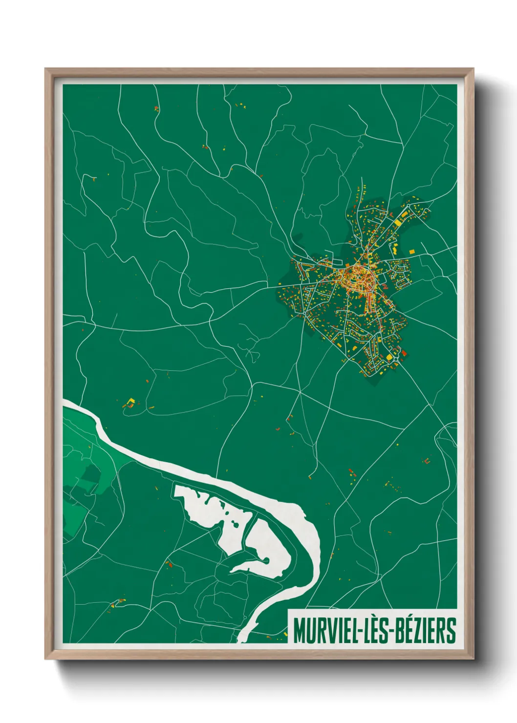 Une affiche de carte sur Murviel-lès-Béziers