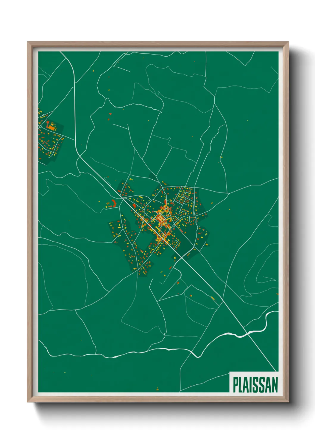 Une affiche de carte sur Plaissan