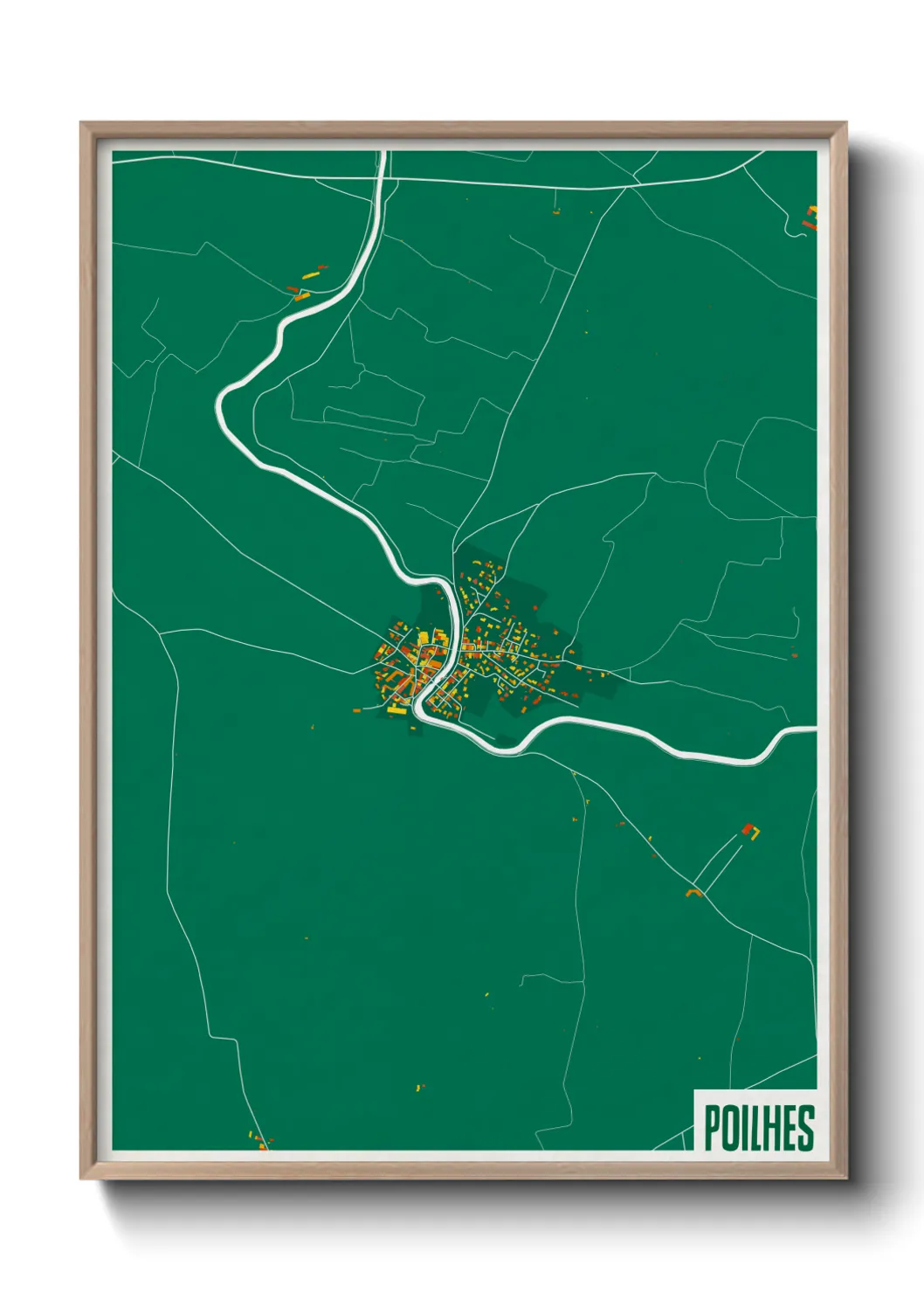 Une affiche de carte sur Poilhes