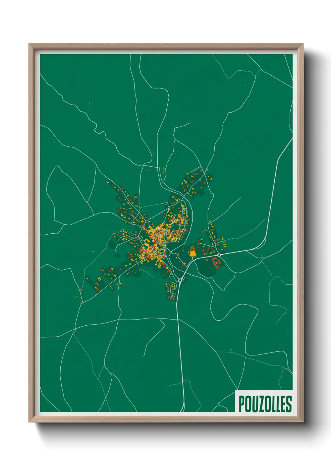 Une affiche de carte sur Pouzolles