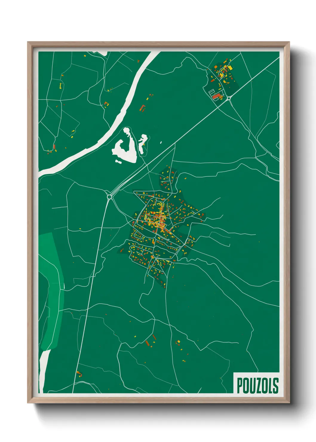 Une affiche de carte sur Pouzols