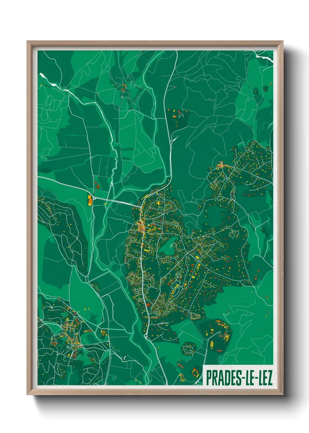 Une affiche de carte sur Prades-le-Lez