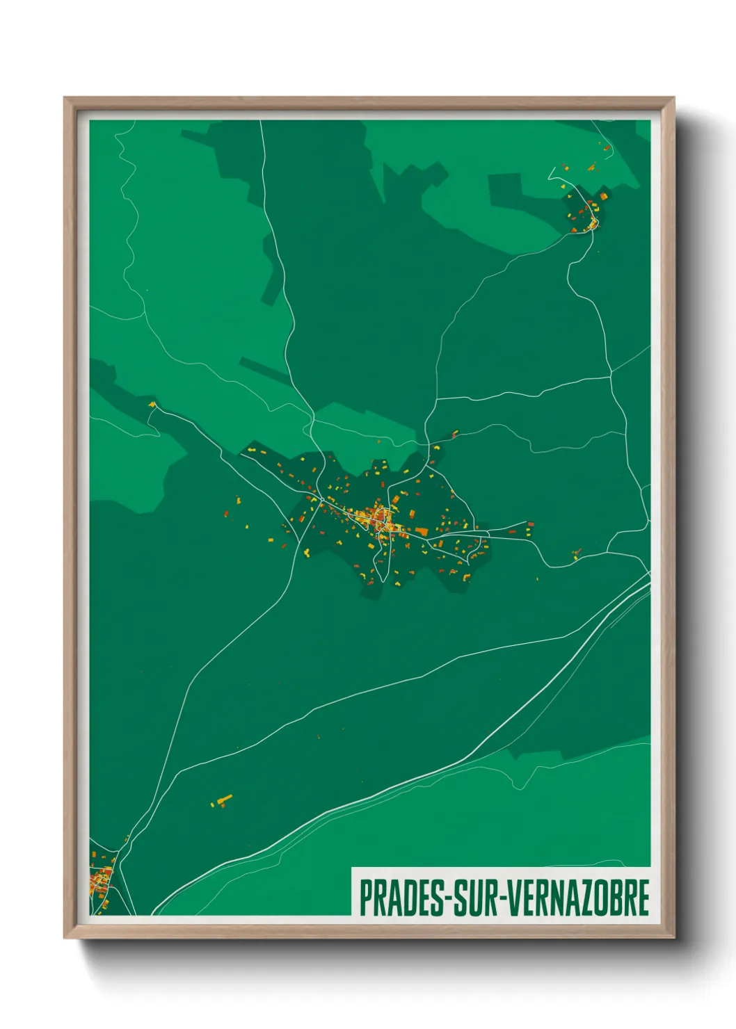 Une affiche de carte sur Prades-sur-Vernazobre