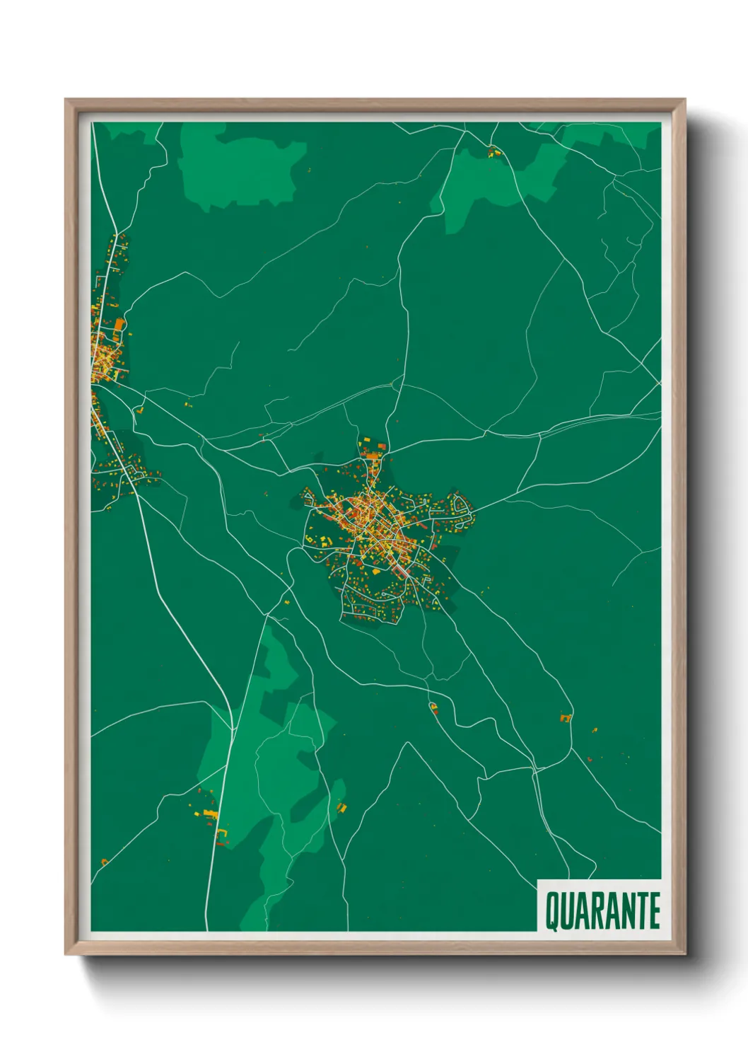 Une affiche de carte sur Quarante