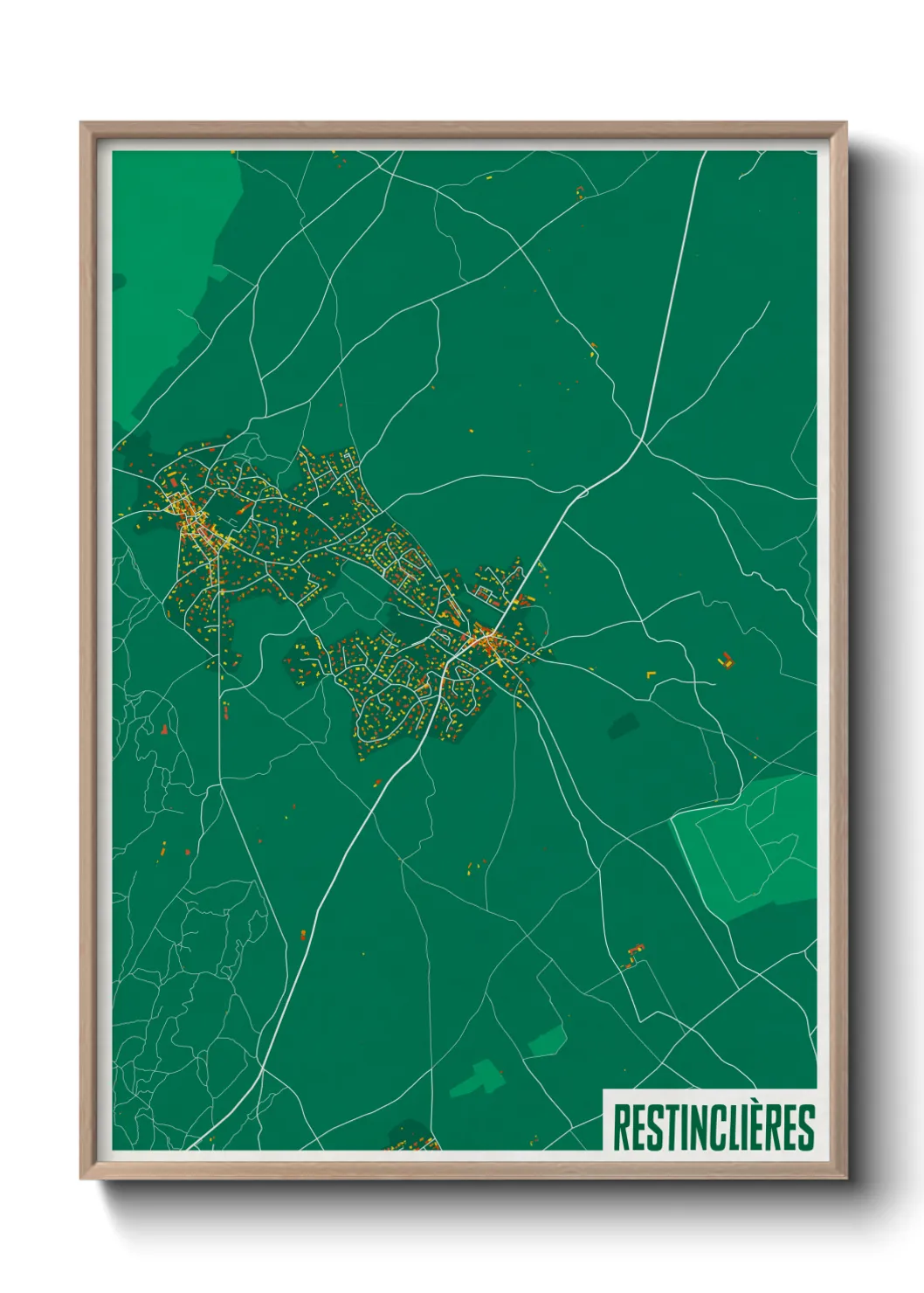 Une affiche de carte sur Restinclières