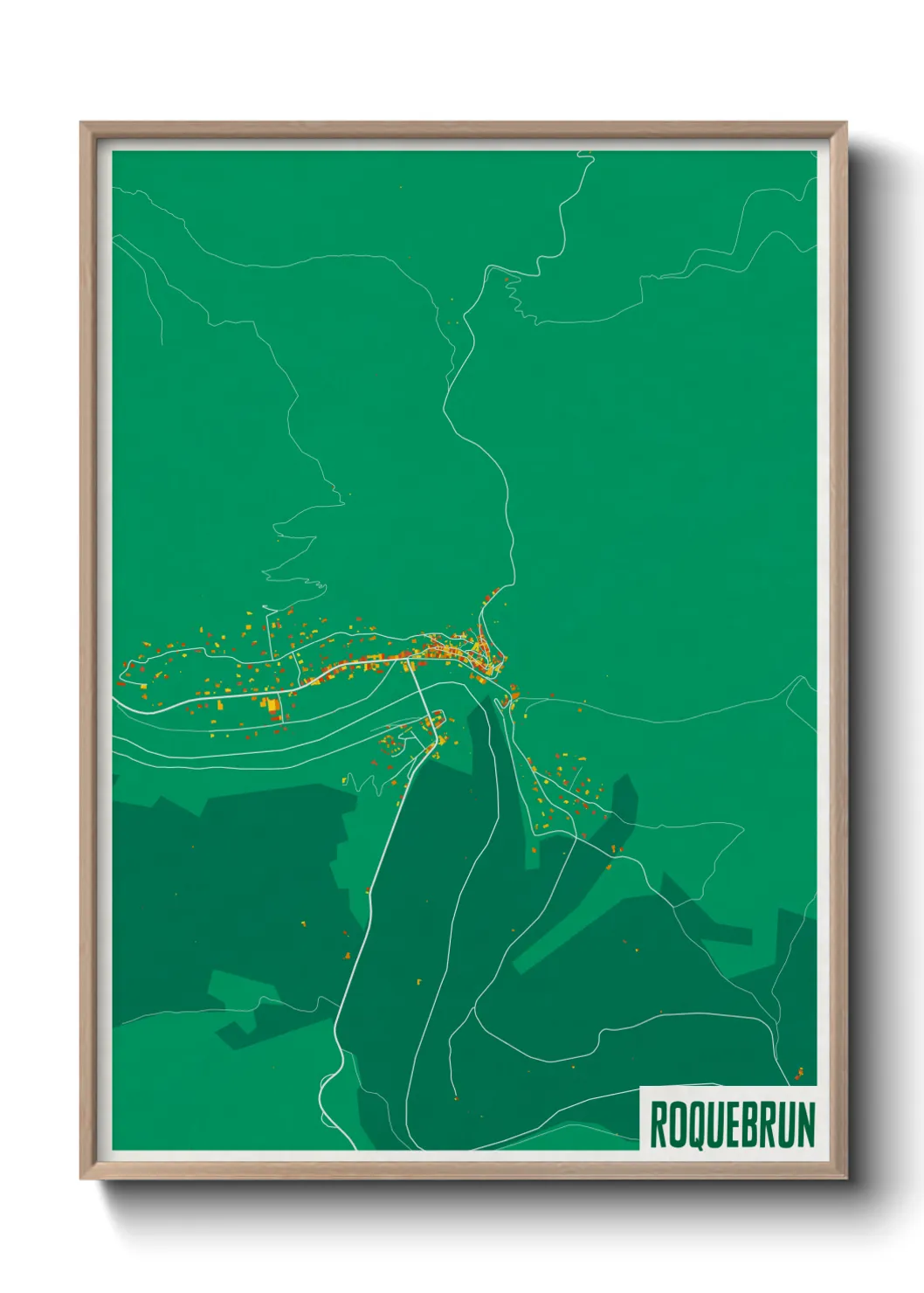 Une affiche de carte sur Roquebrun