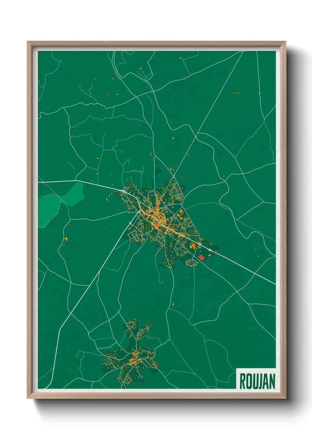 Une affiche de carte sur Roujan