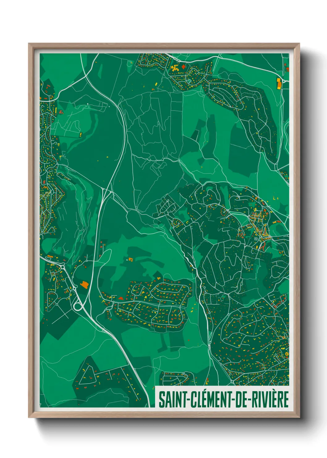 Une affiche de carte sur Saint-Clément-de-Rivière