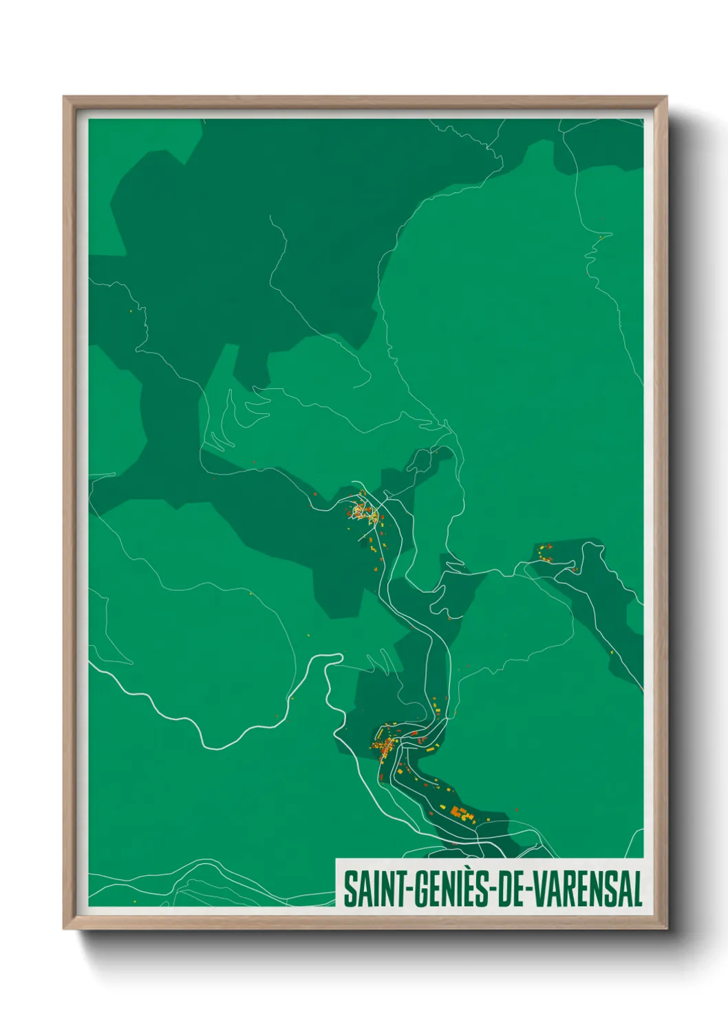 Une affiche de carte sur Saint-Geniès-de-Varensal