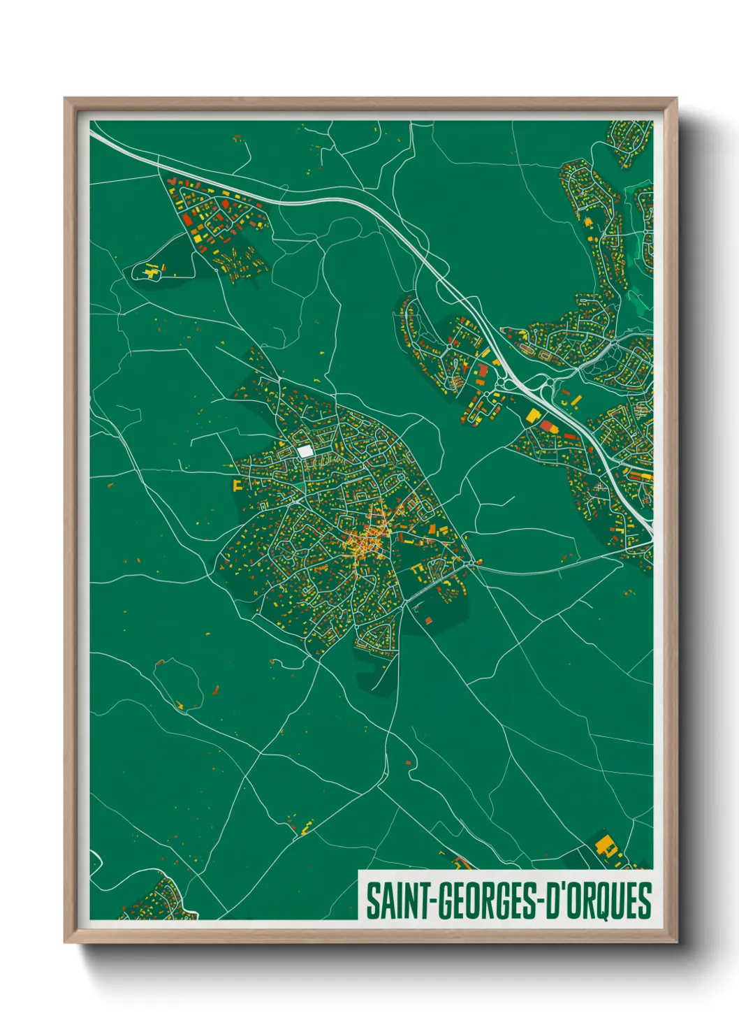 Une affiche de carte sur Saint-Georges-d'Orques