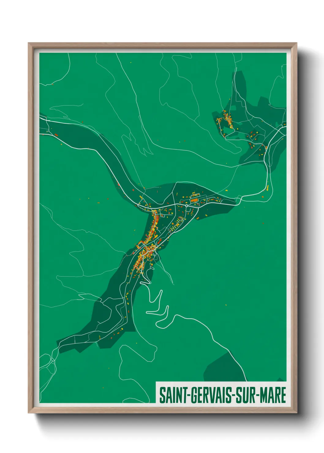 Une affiche de carte sur Saint-Gervais-sur-Mare