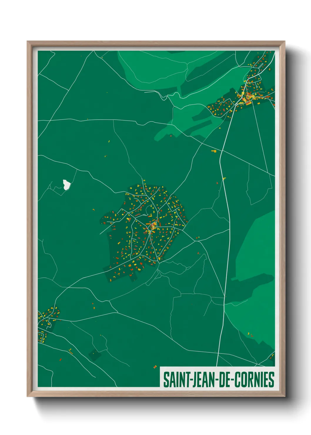 Une affiche de carte sur Saint-Jean-de-Cornies