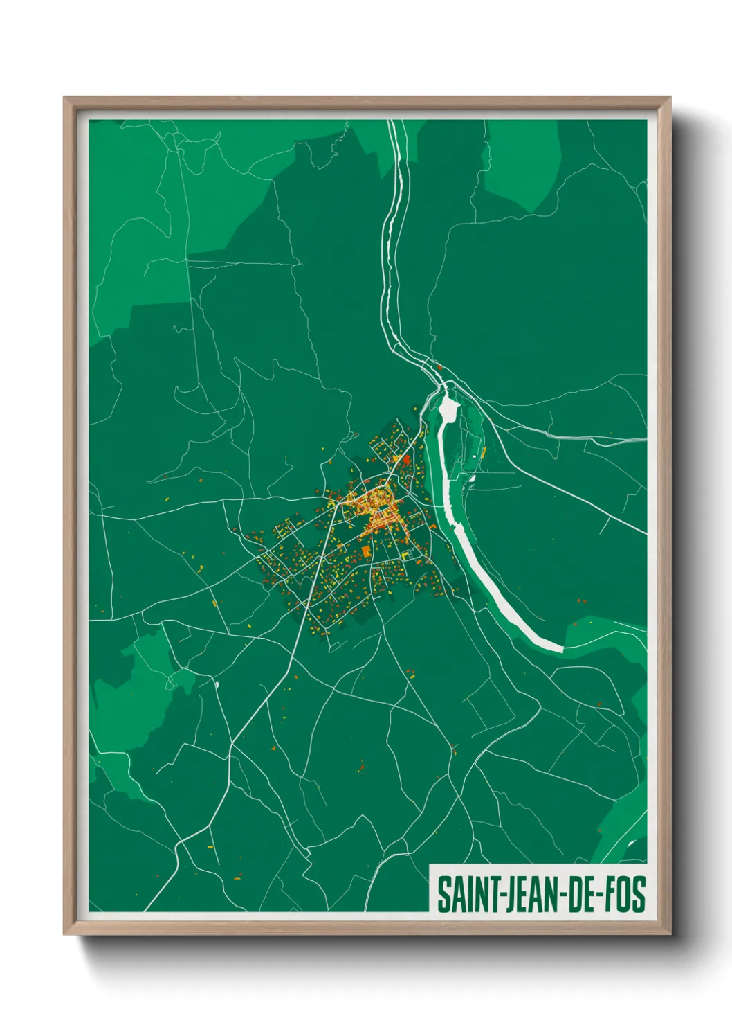 Une affiche de carte sur Saint-Jean-de-Fos