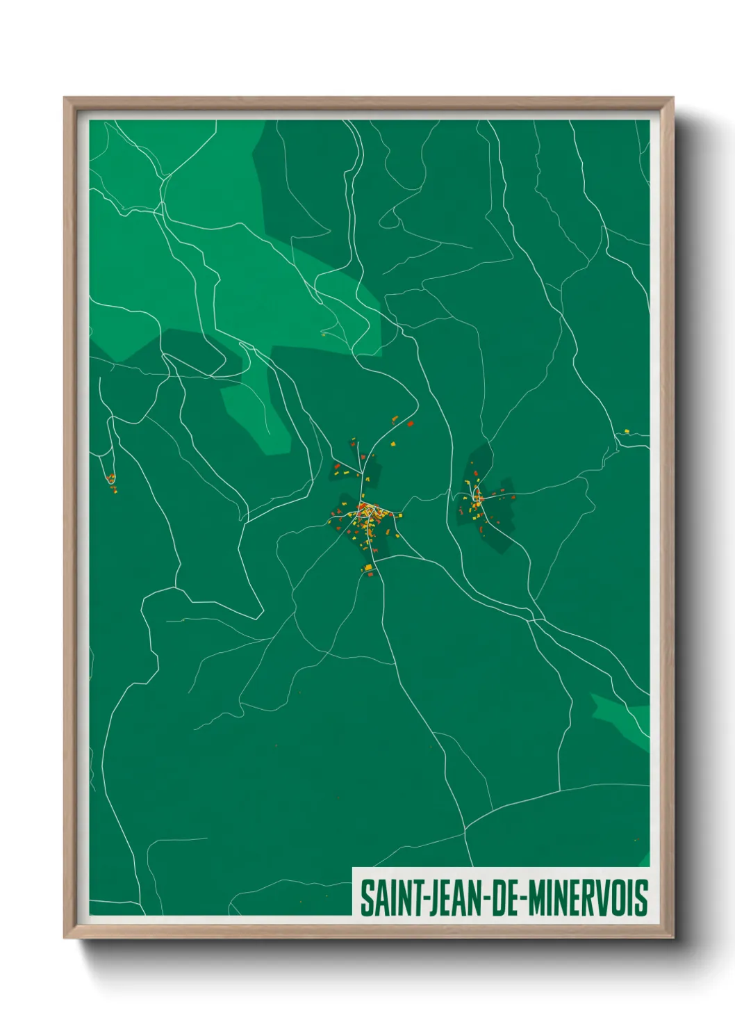 Une affiche de carte sur Saint-Jean-de-Minervois