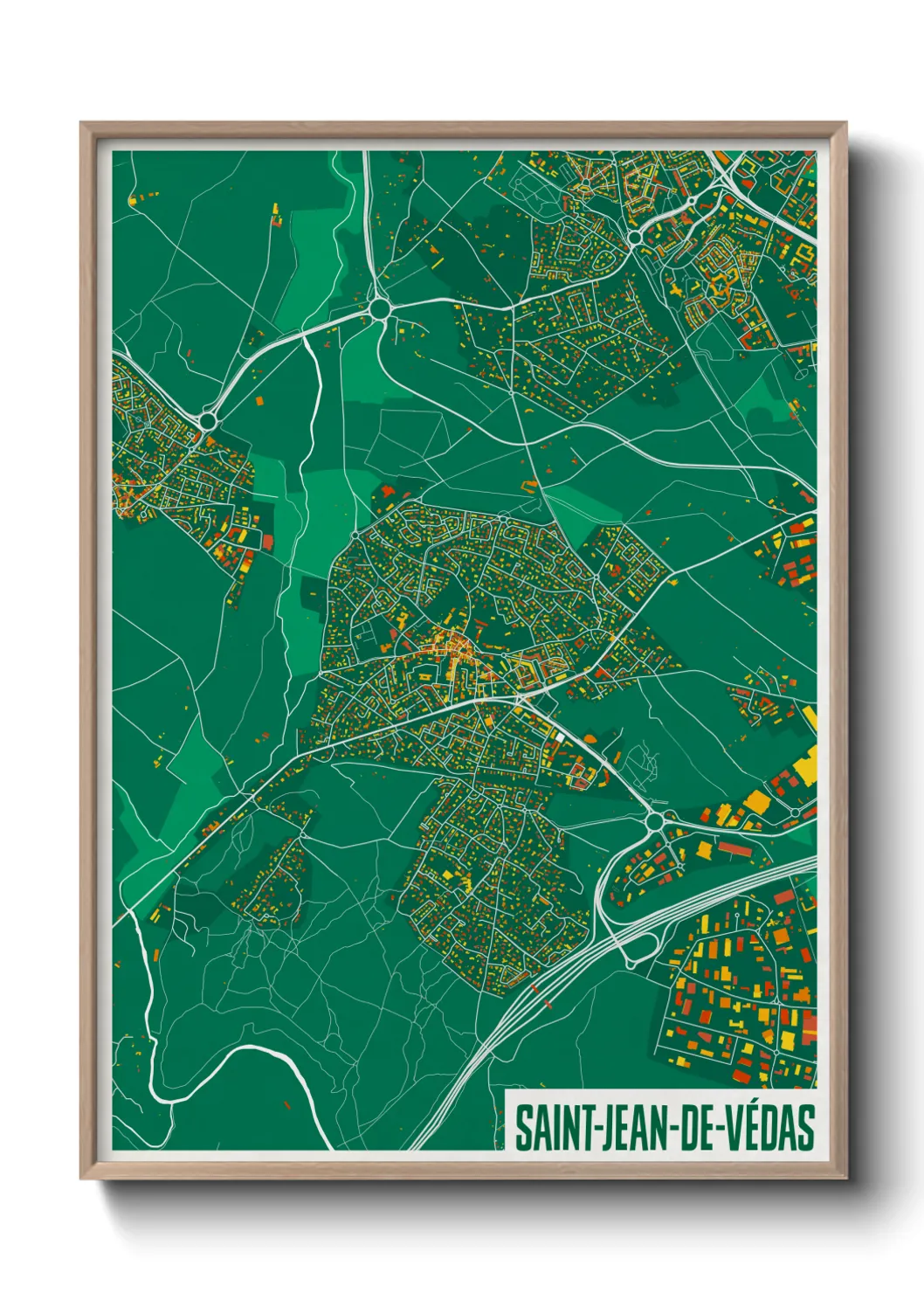 Une affiche de carte sur Saint-Jean-de-Védas