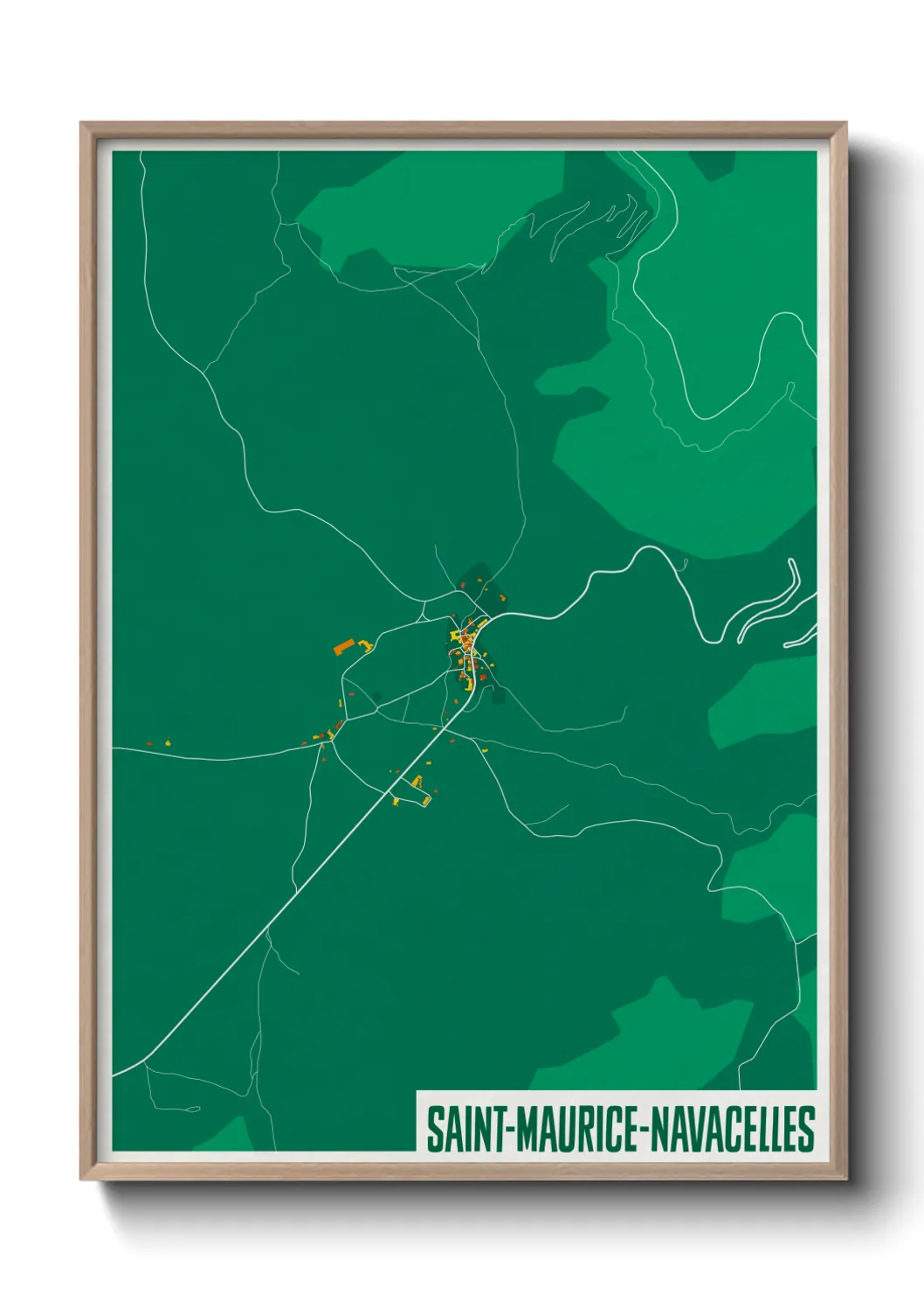 Une affiche de carte sur Saint-Maurice-Navacelles