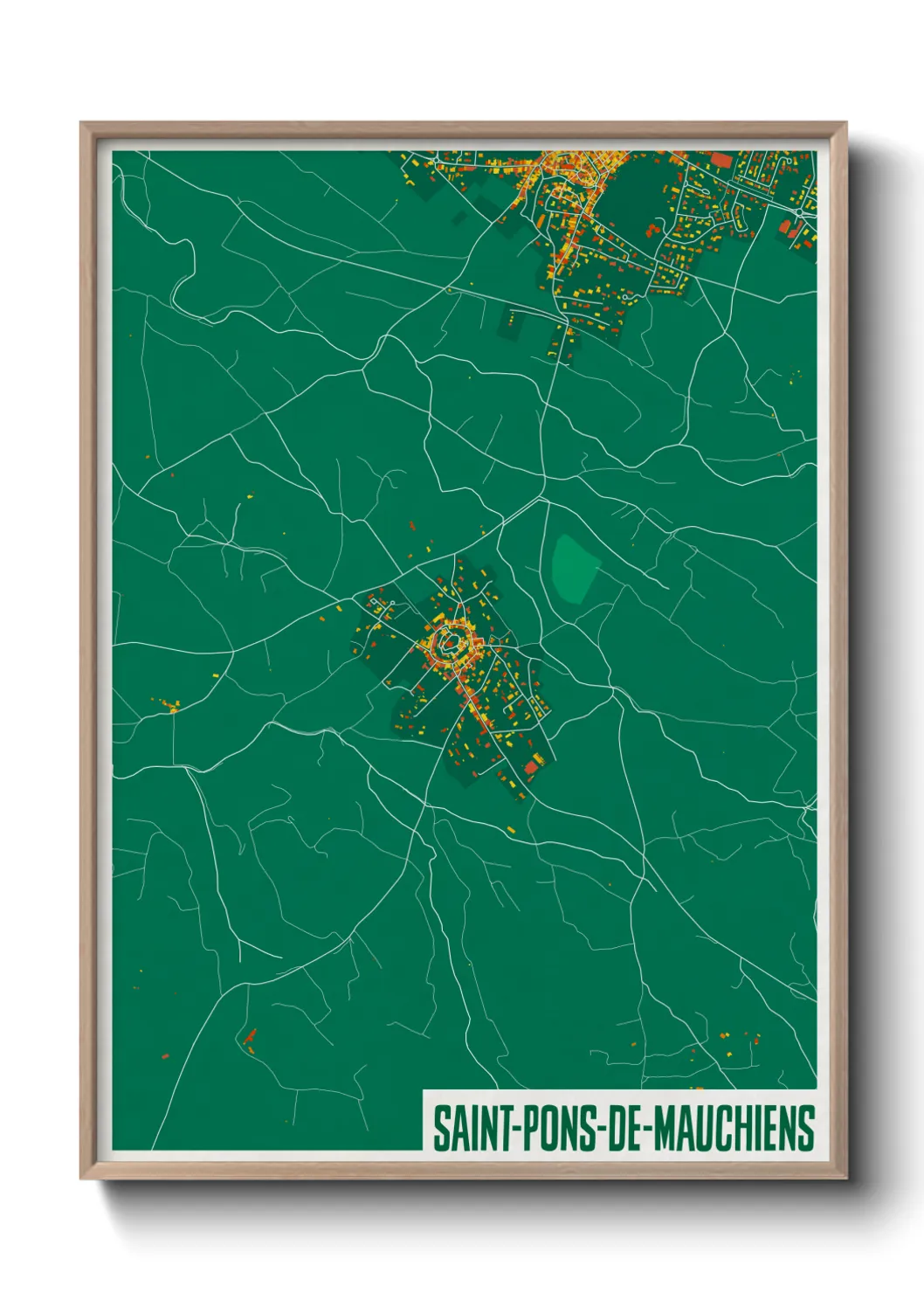 Une affiche de carte sur Saint-Pons-de-Mauchiens