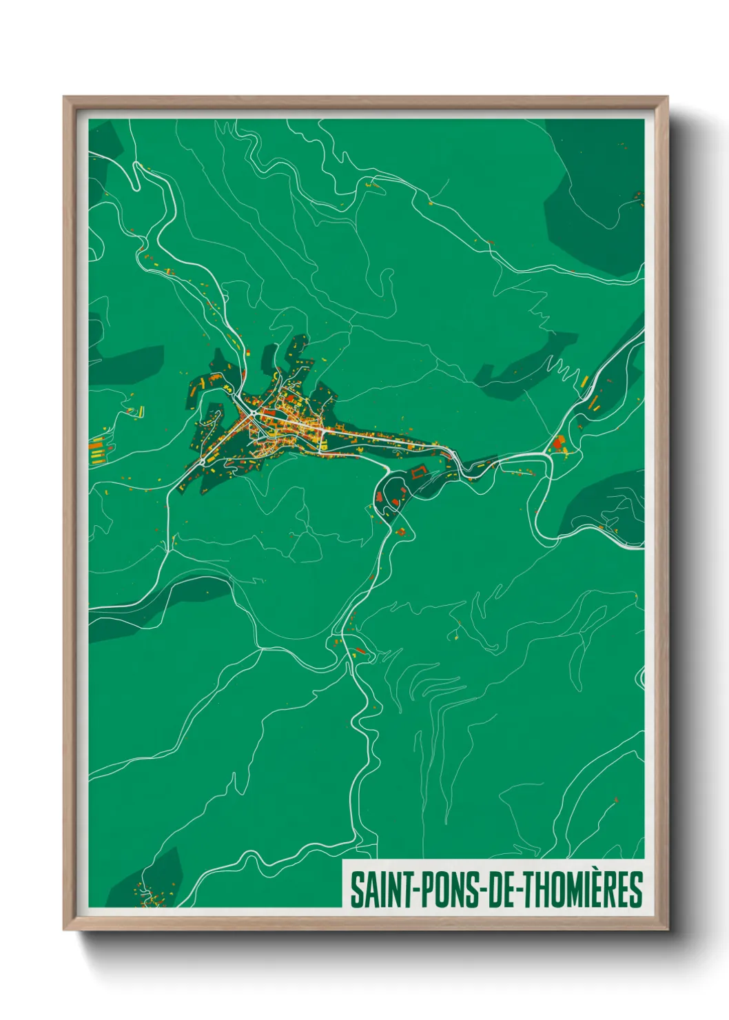Une affiche de carte sur Saint-Pons-de-Thomières
