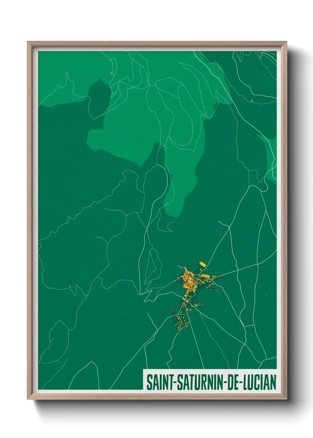 Une affiche de carte sur Saint-Saturnin-de-Lucian