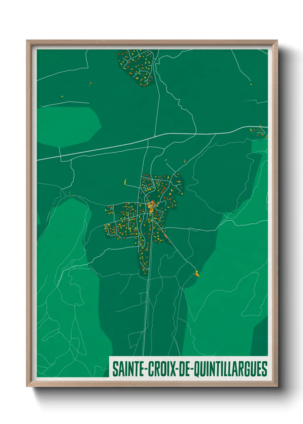 Une affiche de carte sur Sainte-Croix-de-Quintillargues