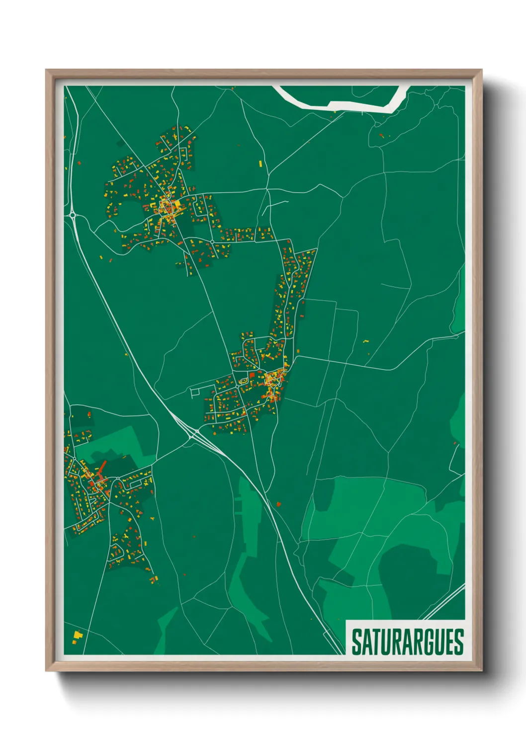 Une affiche de carte sur Saturargues