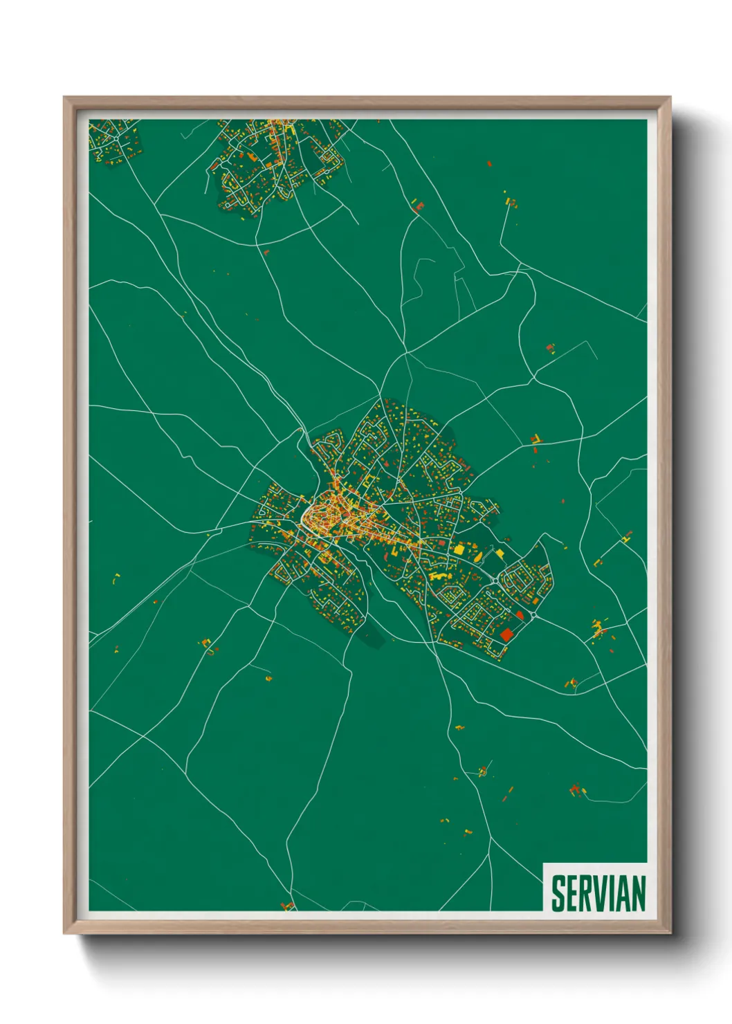 Une affiche de carte sur Servian