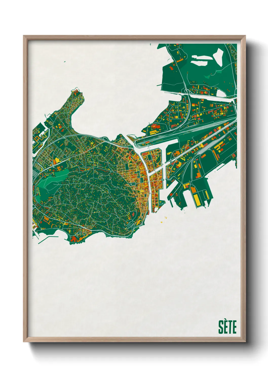 Une affiche de carte sur Sète