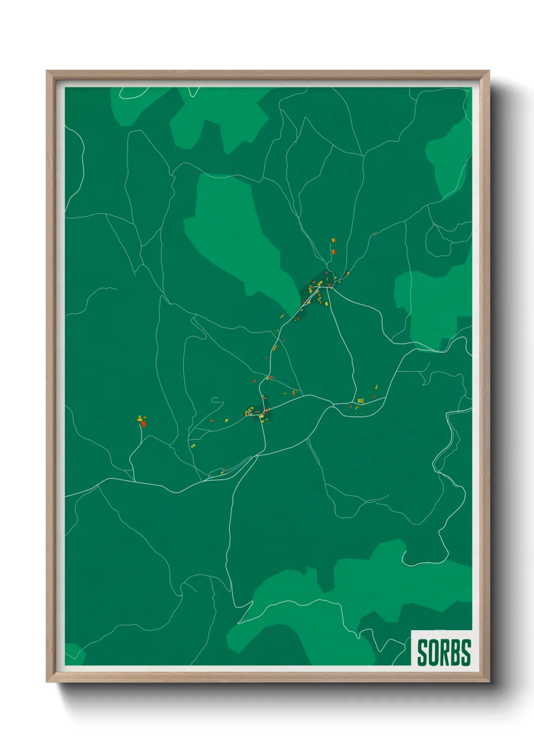 Une affiche de carte sur Sorbs