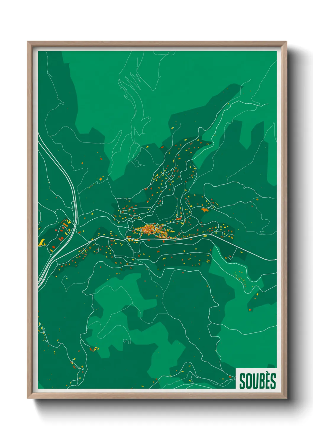 Une affiche de carte sur Soubès