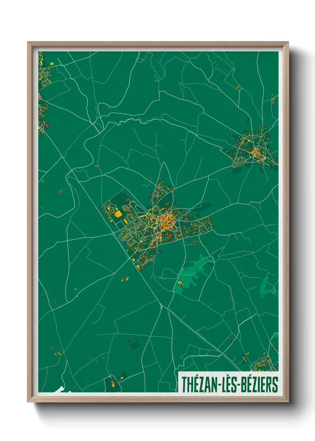 Une affiche de carte sur Thézan-lès-Béziers