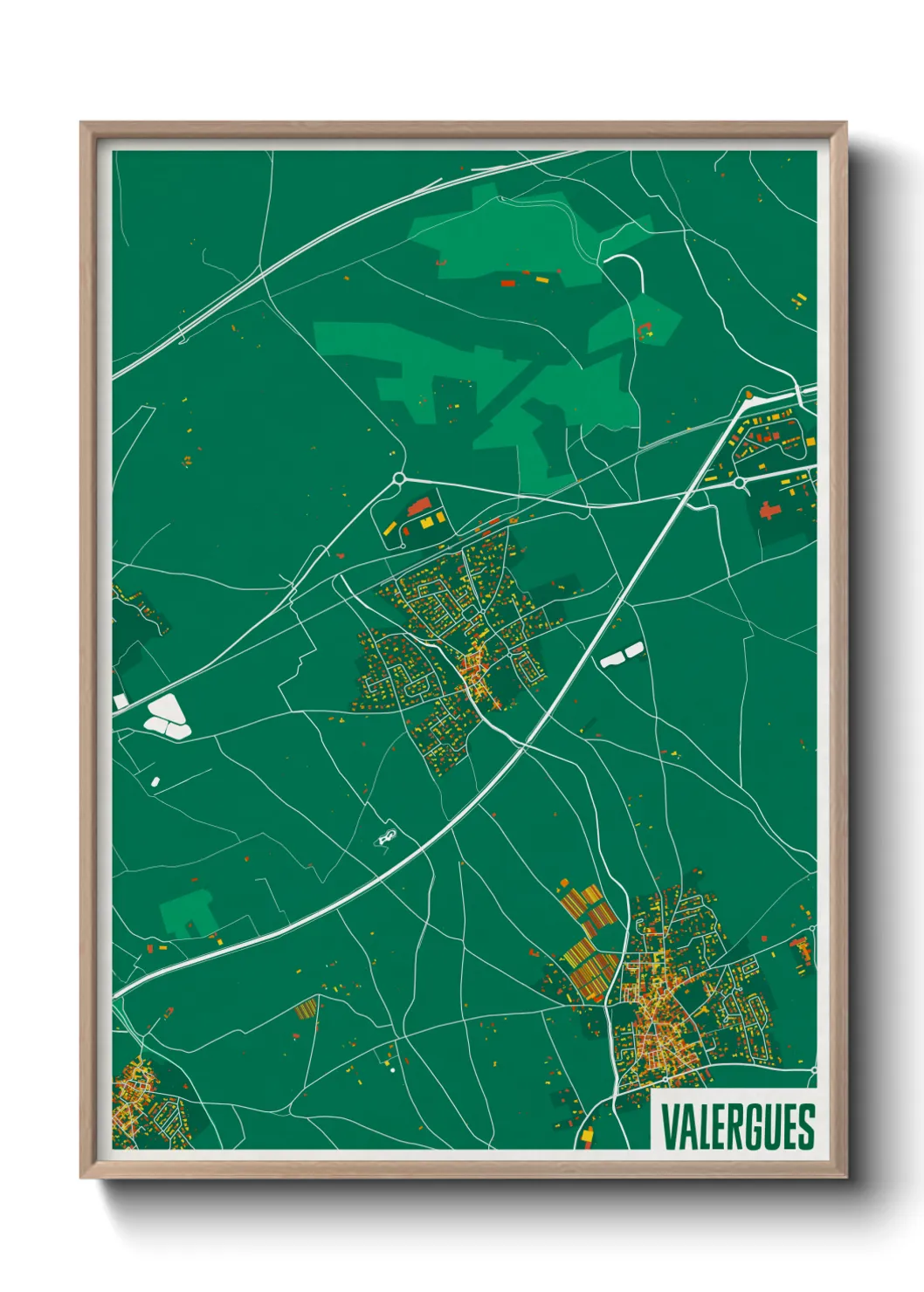 Une affiche de carte sur Valergues