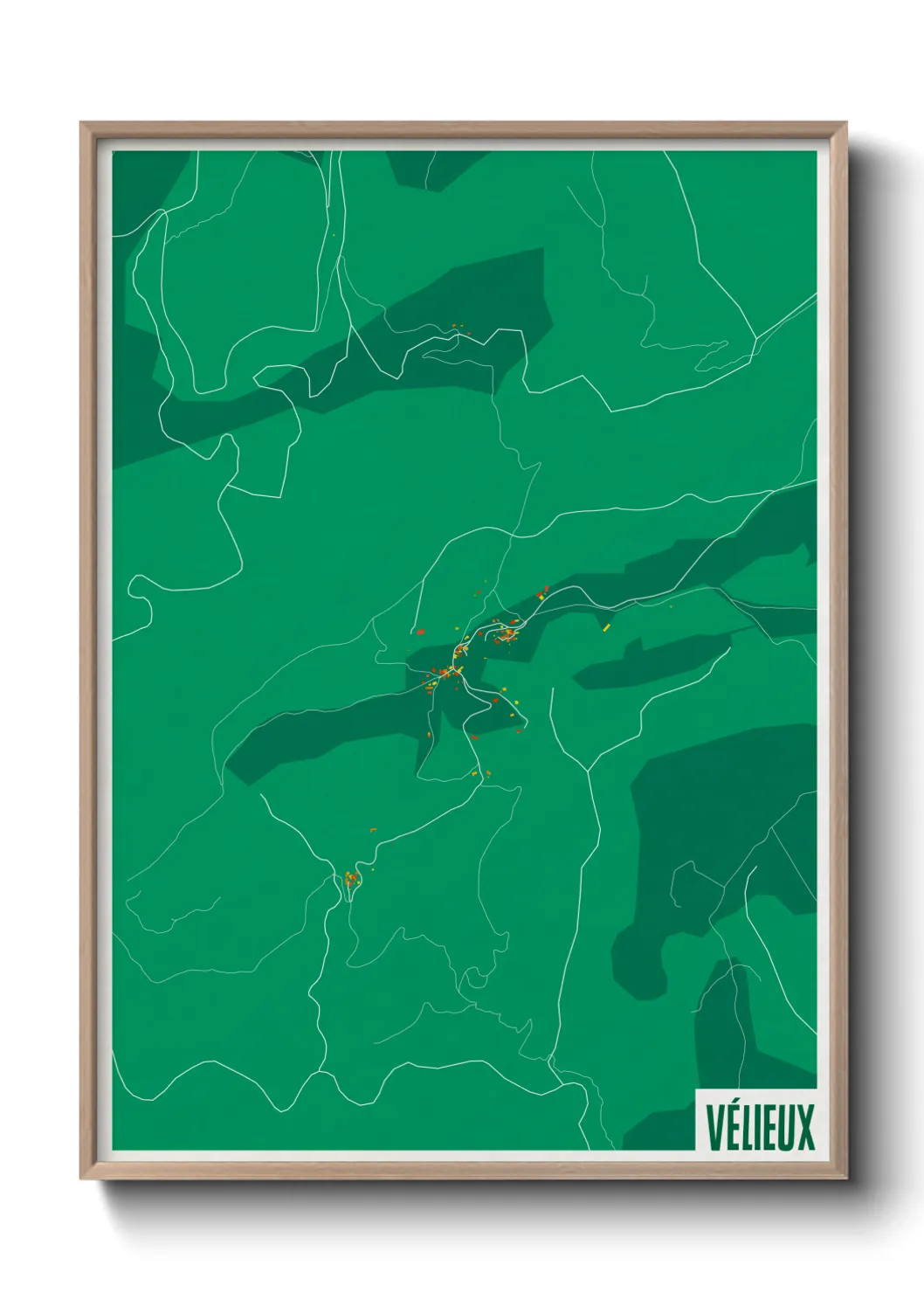 Une affiche de carte sur Vélieux