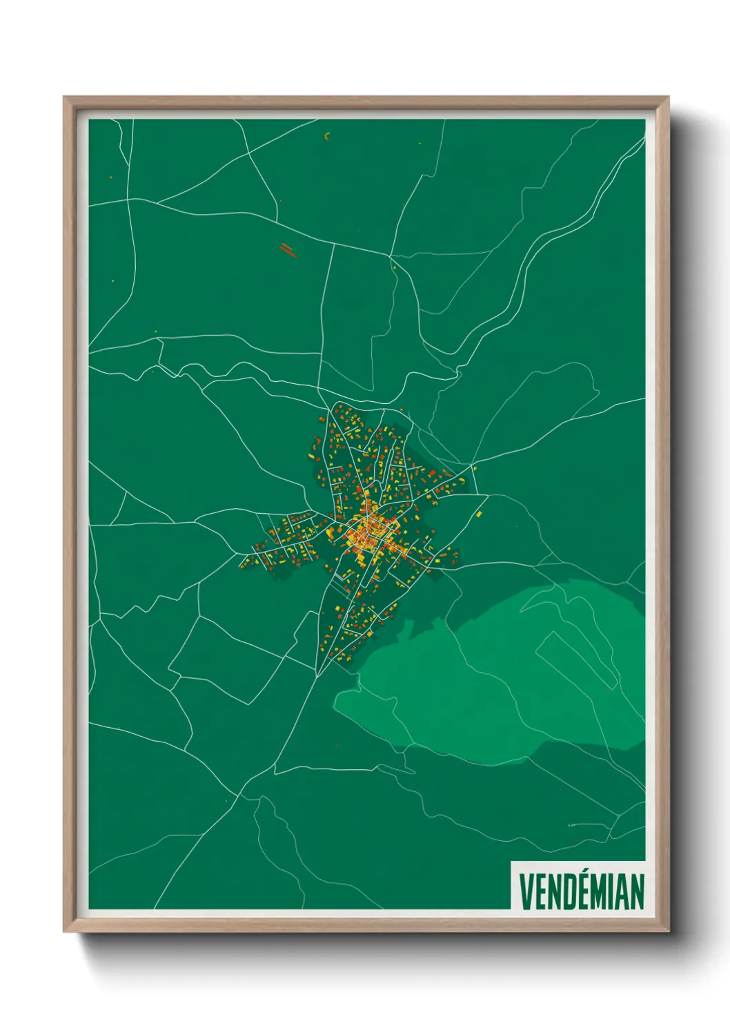Une affiche de carte sur Vendémian