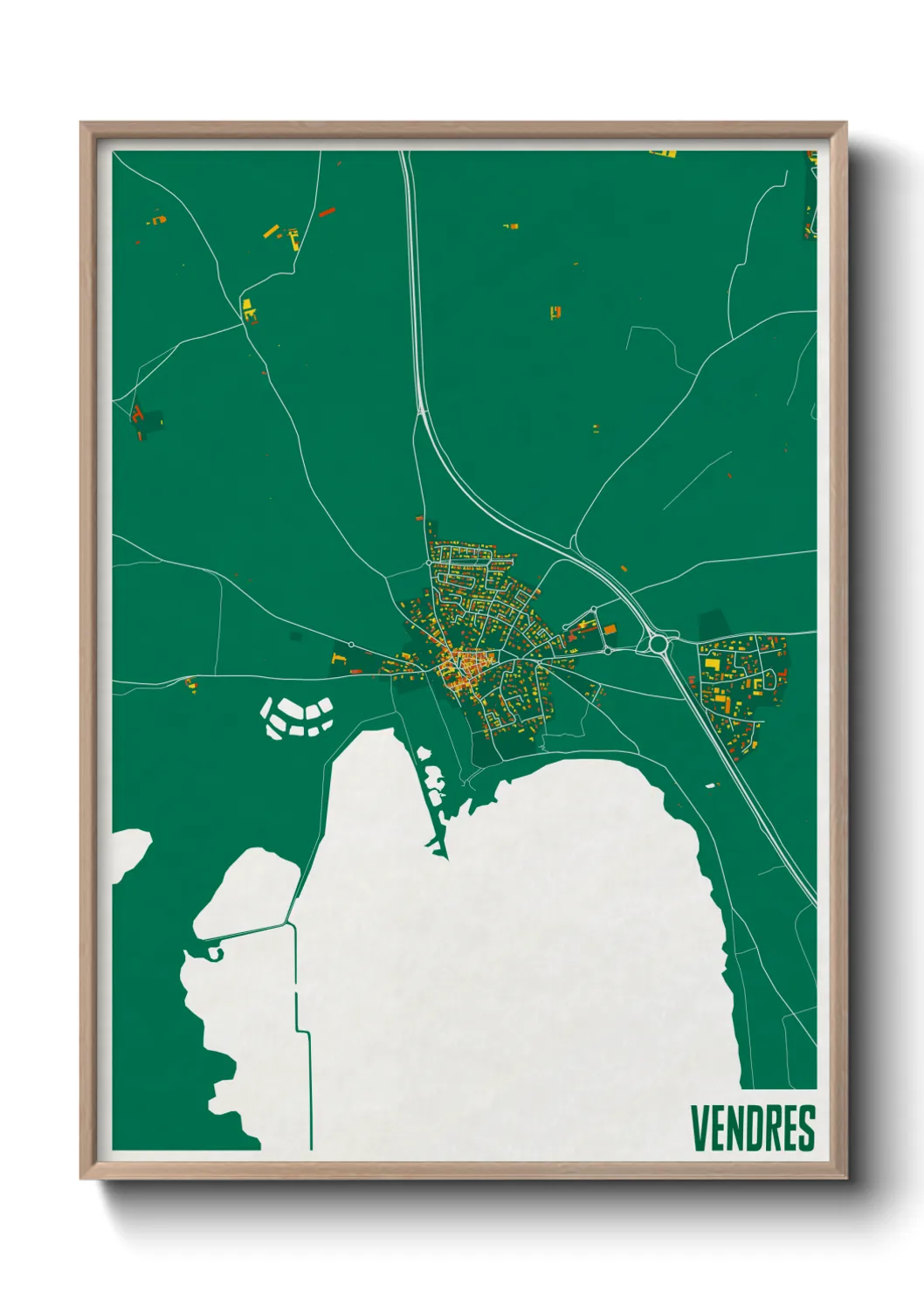 Une affiche de carte sur Vendres