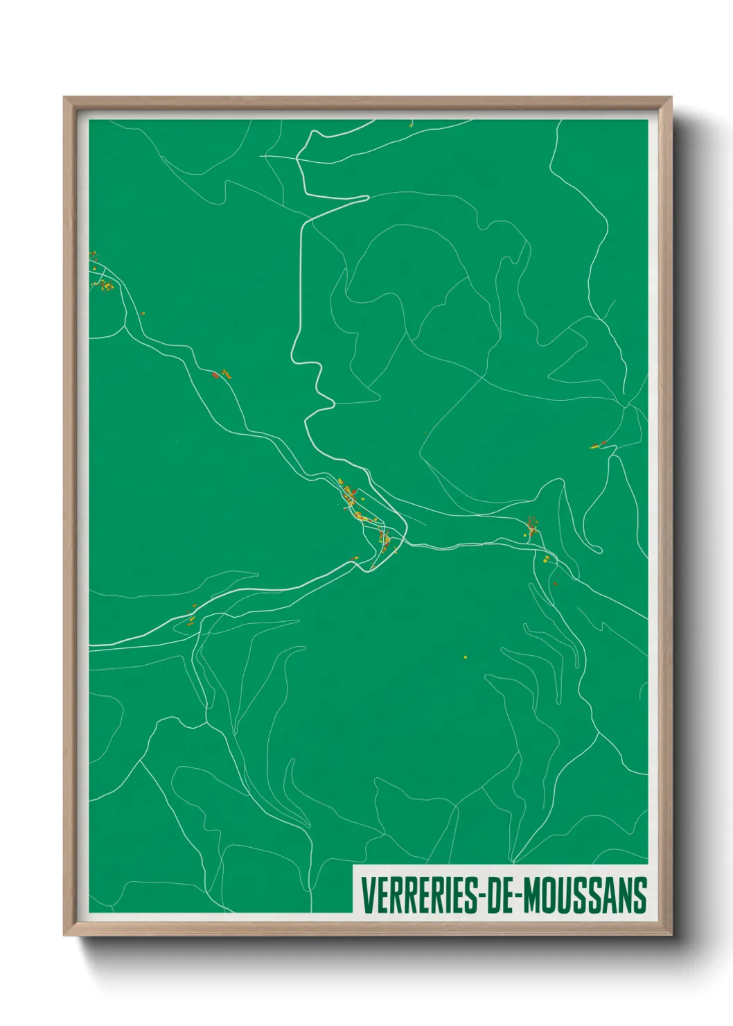 Une affiche de carte sur Verreries-de-Moussans