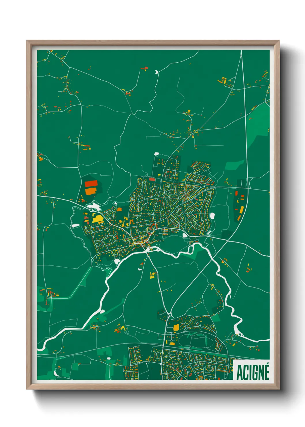 Une affiche de carte sur Acigné