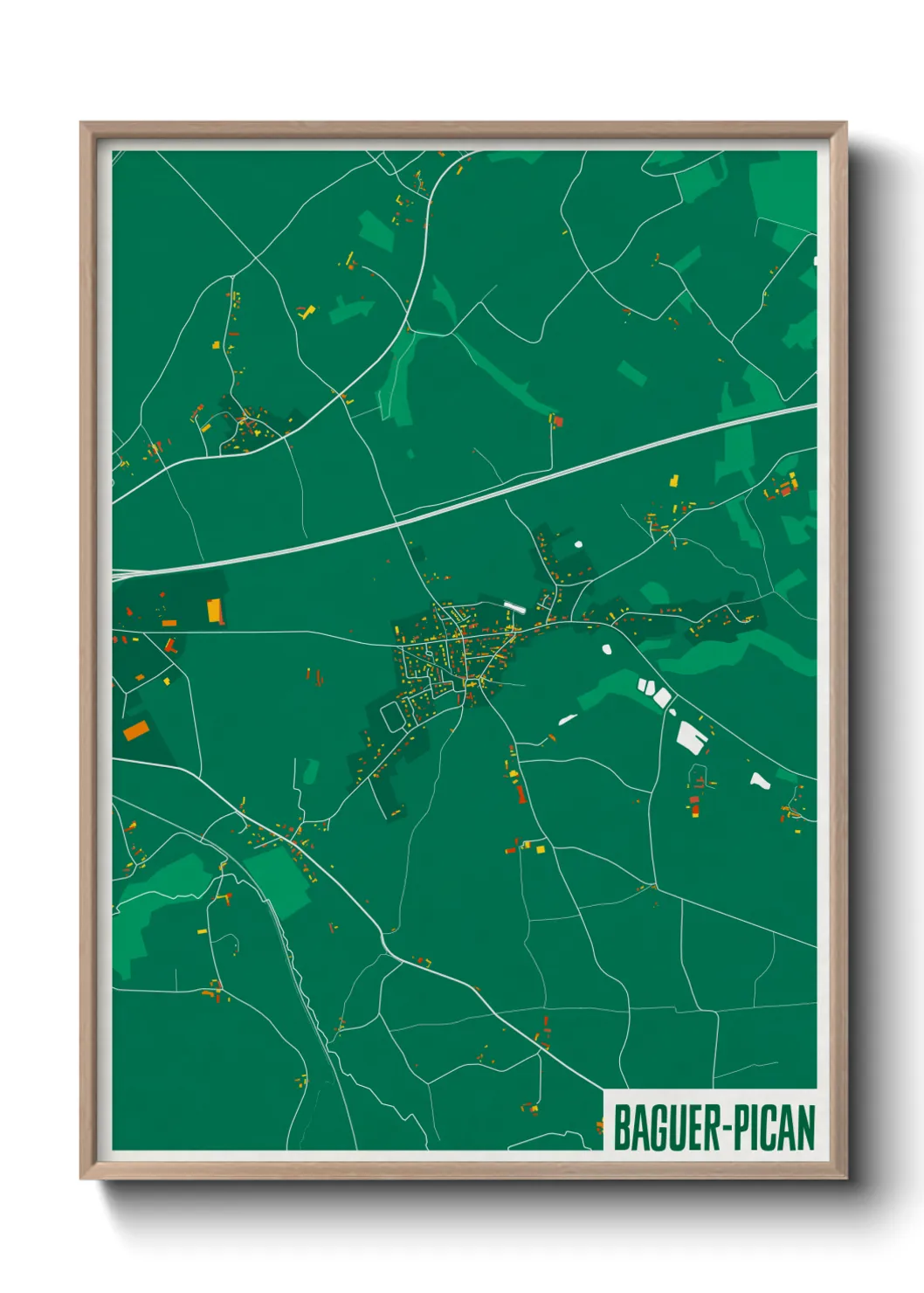Une affiche de carte sur Baguer-Pican