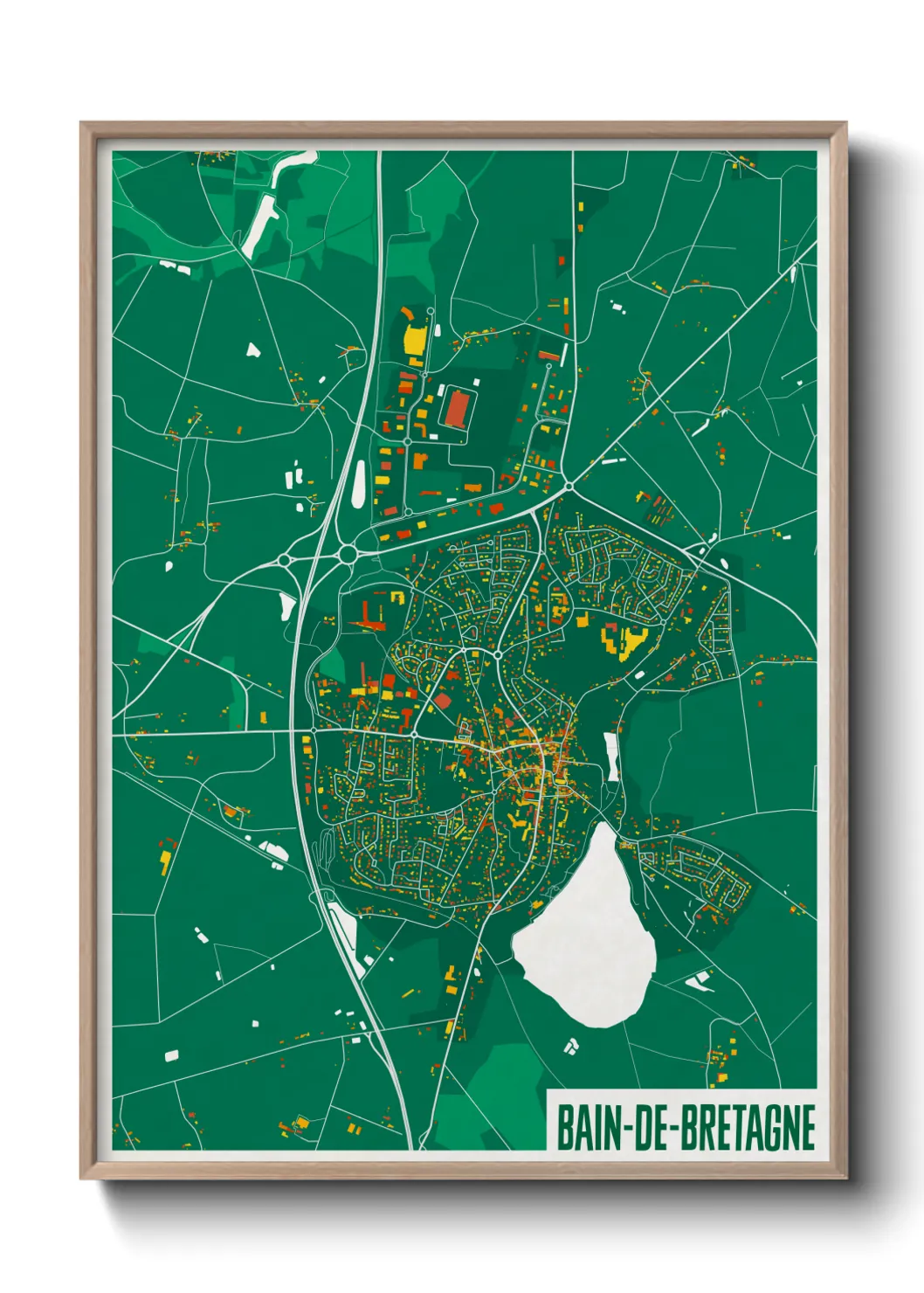 Une affiche de carte sur Bain-de-Bretagne