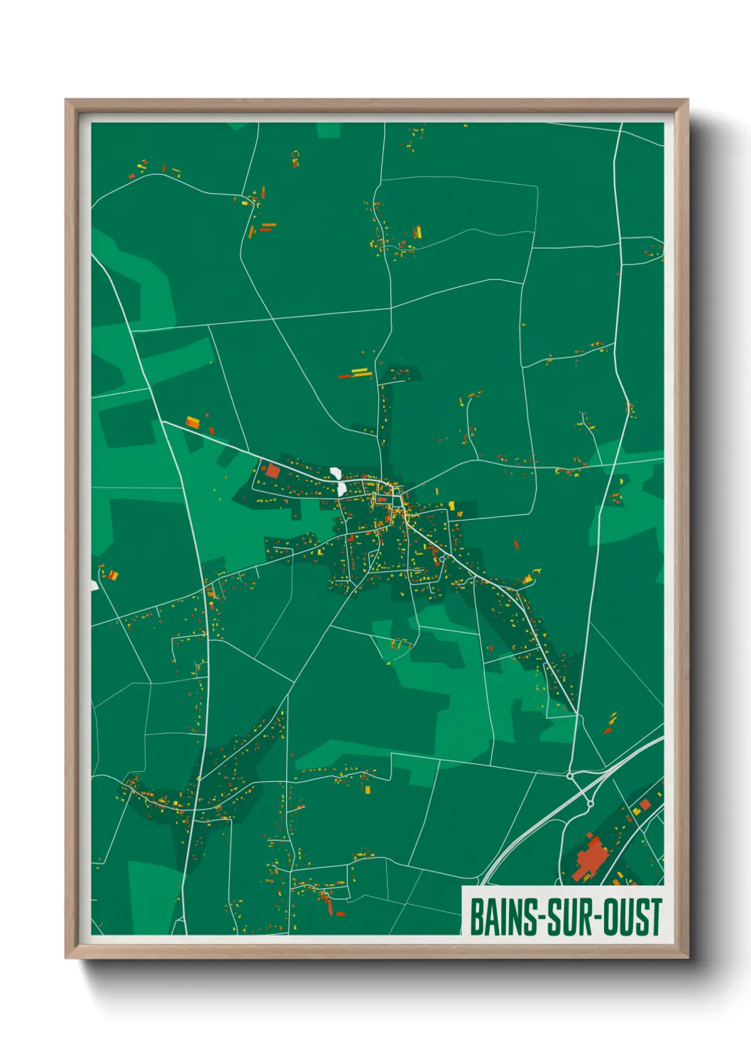 Une affiche de carte sur Bains-sur-Oust