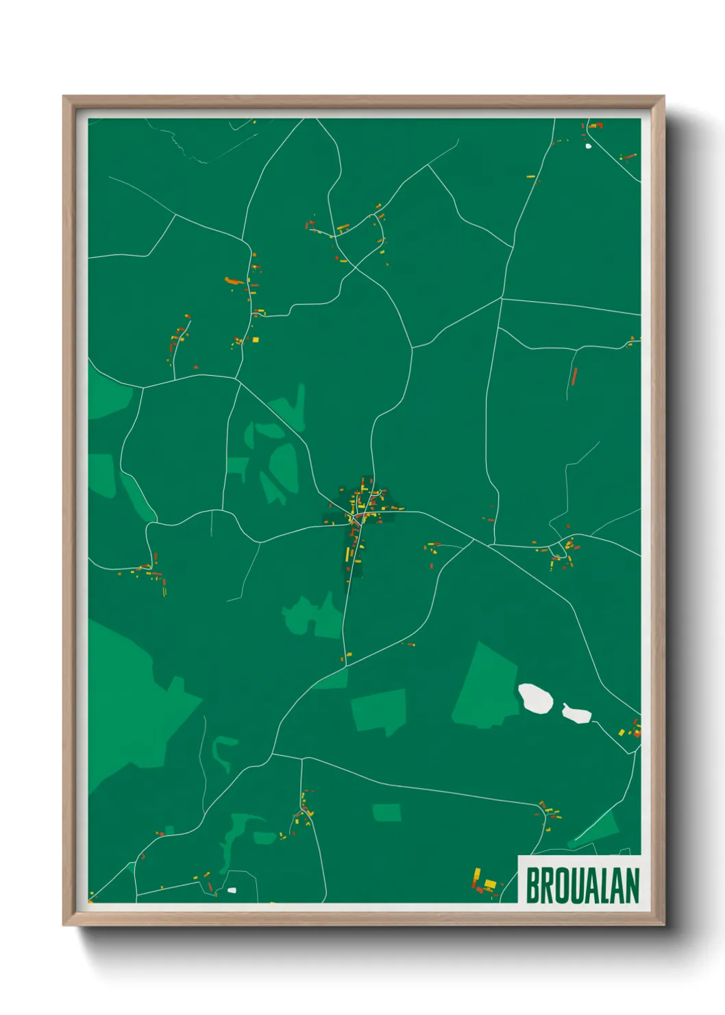 Une affiche de carte sur Broualan