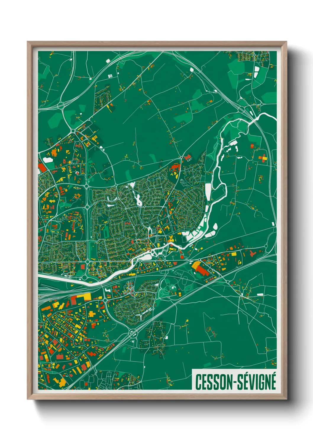 Une affiche de carte sur Cesson-Sévigné