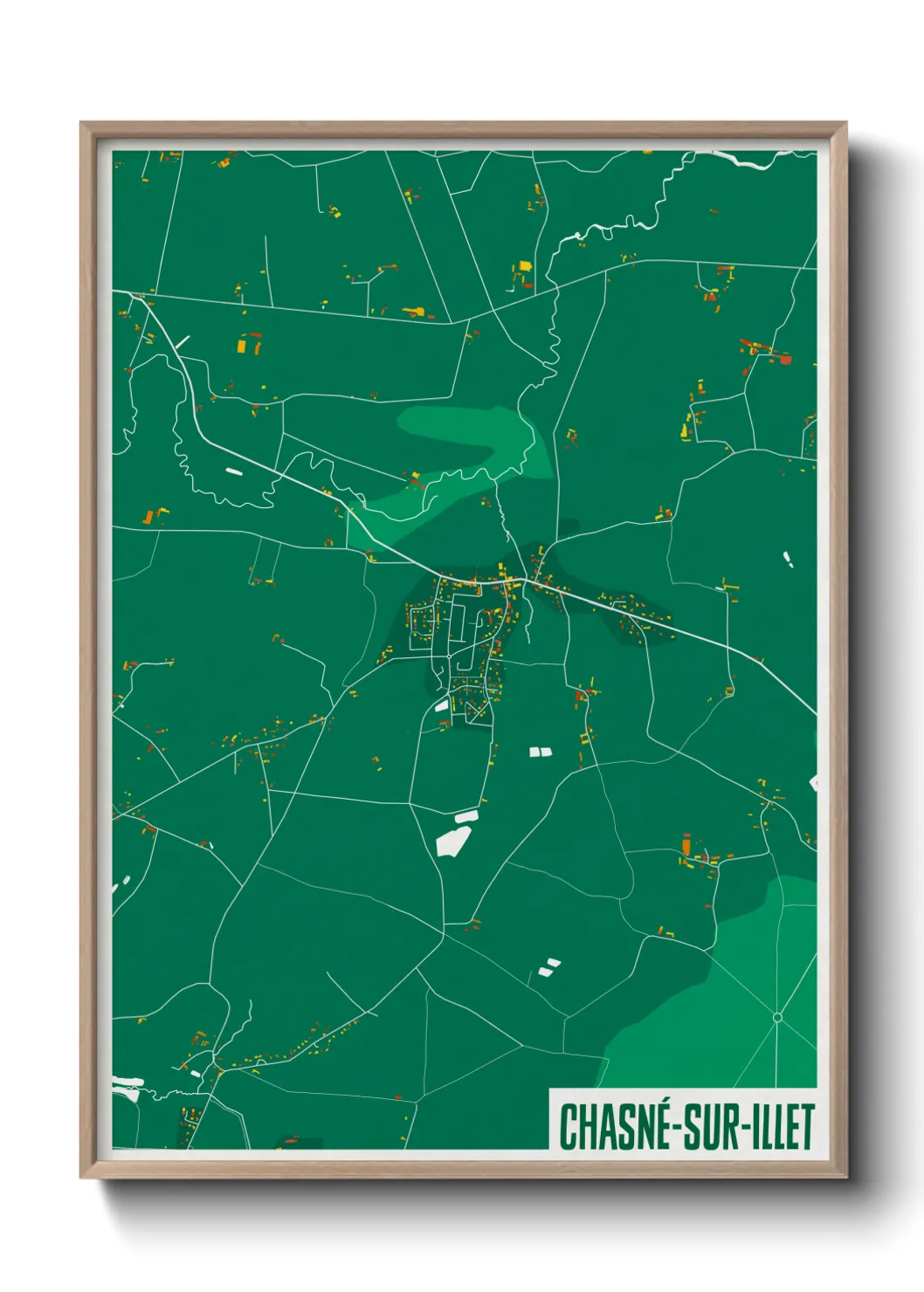 Une affiche de carte sur Chasné-sur-Illet