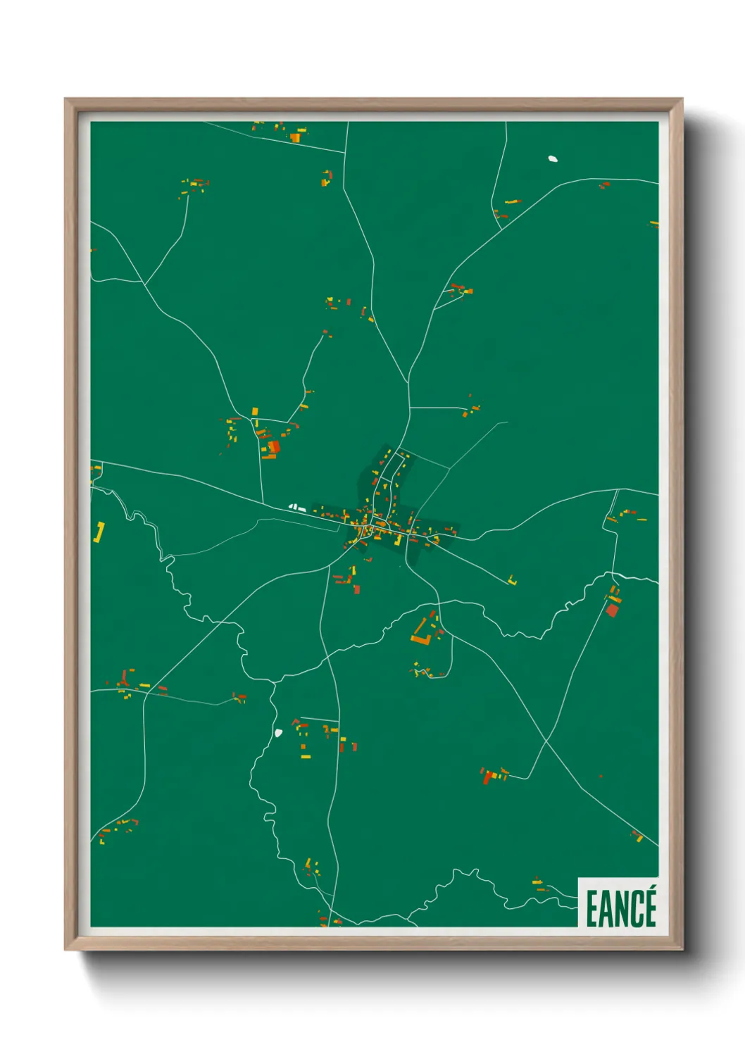 Une affiche de carte sur Eancé