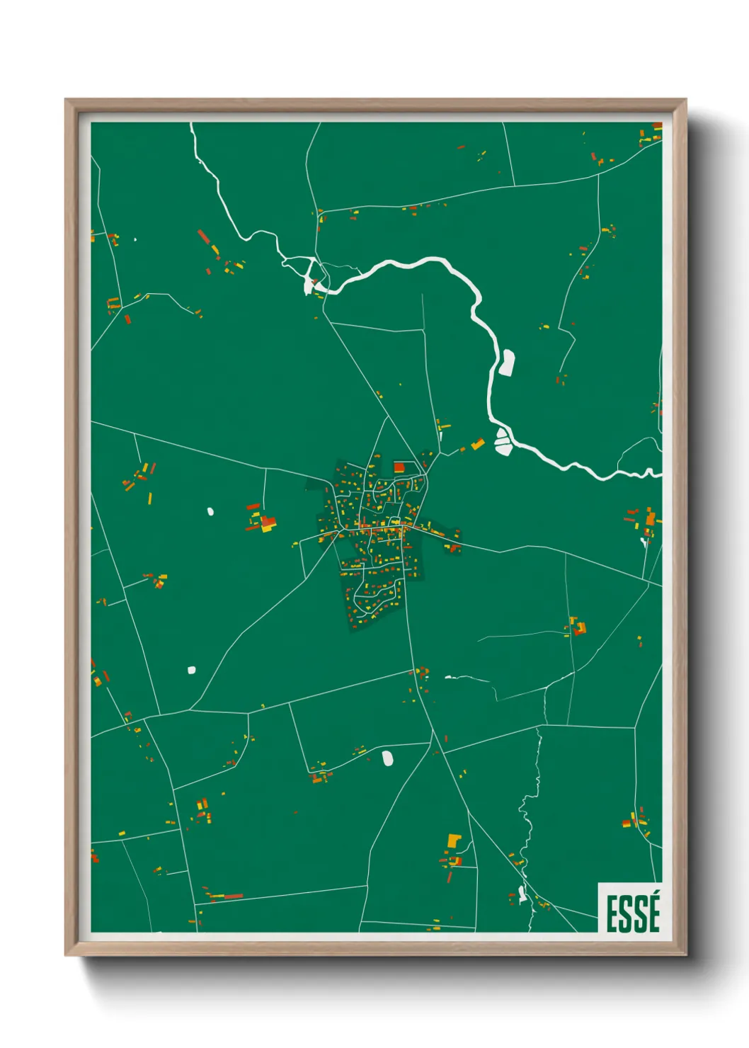 Une affiche de carte sur Essé
