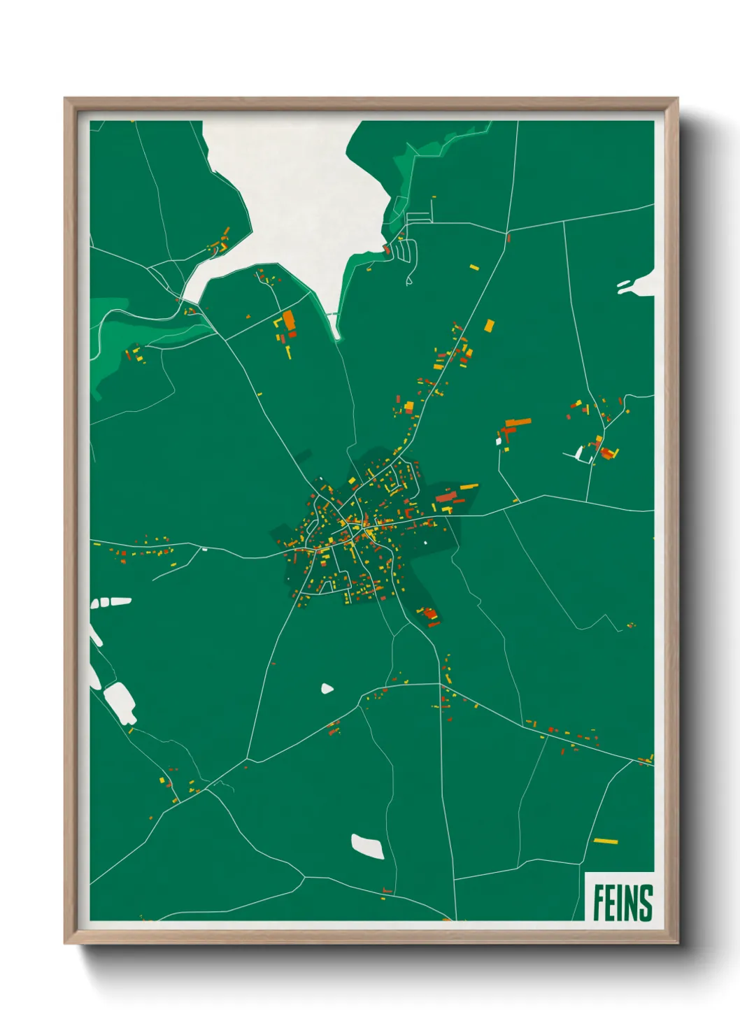 Une affiche de carte sur Feins