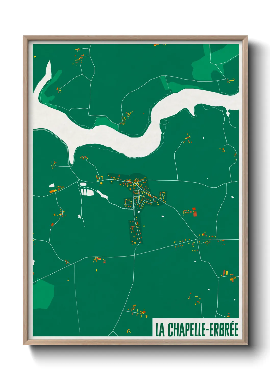 Une affiche de carte sur La Chapelle-Erbrée