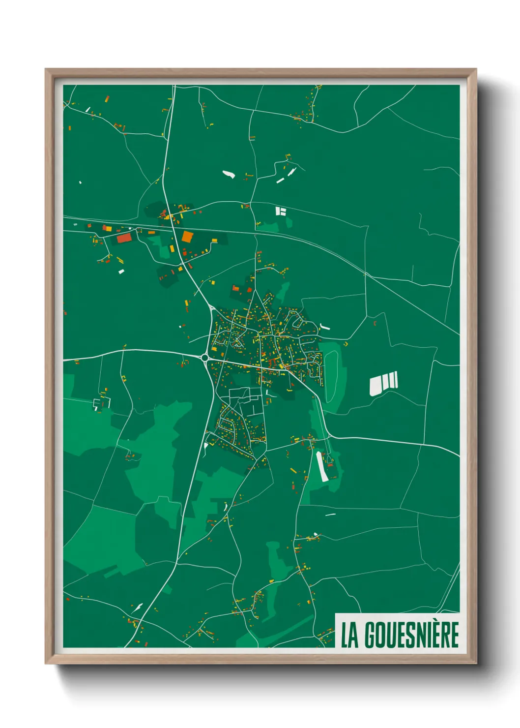 Une affiche de carte sur La Gouesnière