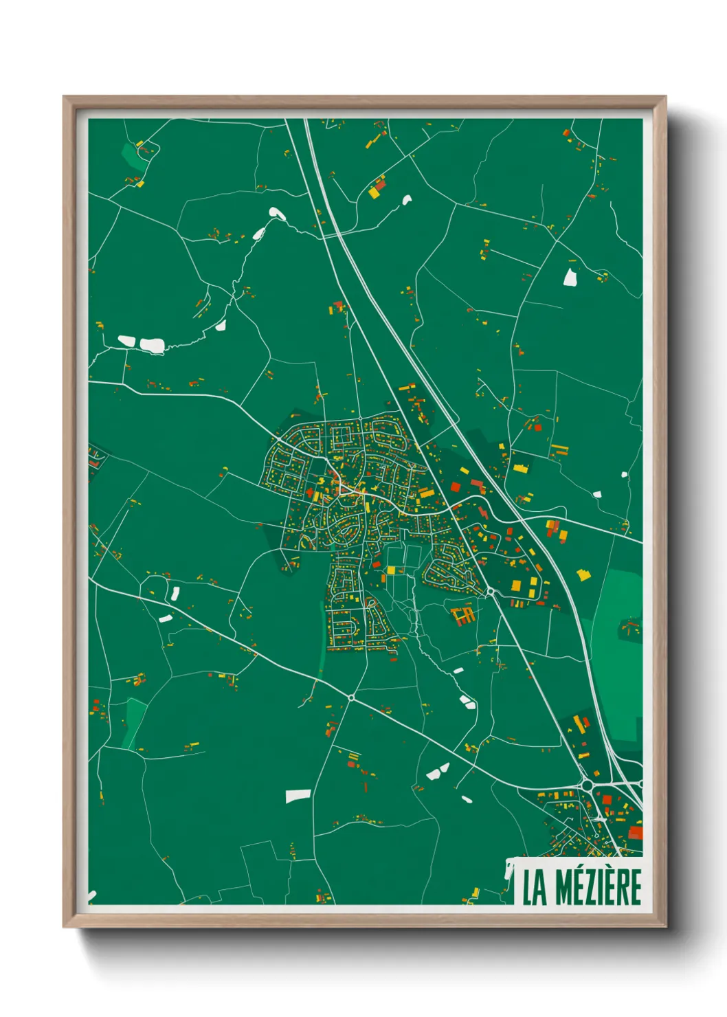 Une affiche de carte sur La Mézière