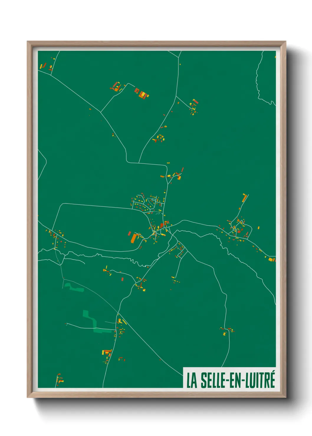 Une affiche de carte sur La Selle-en-Luitré