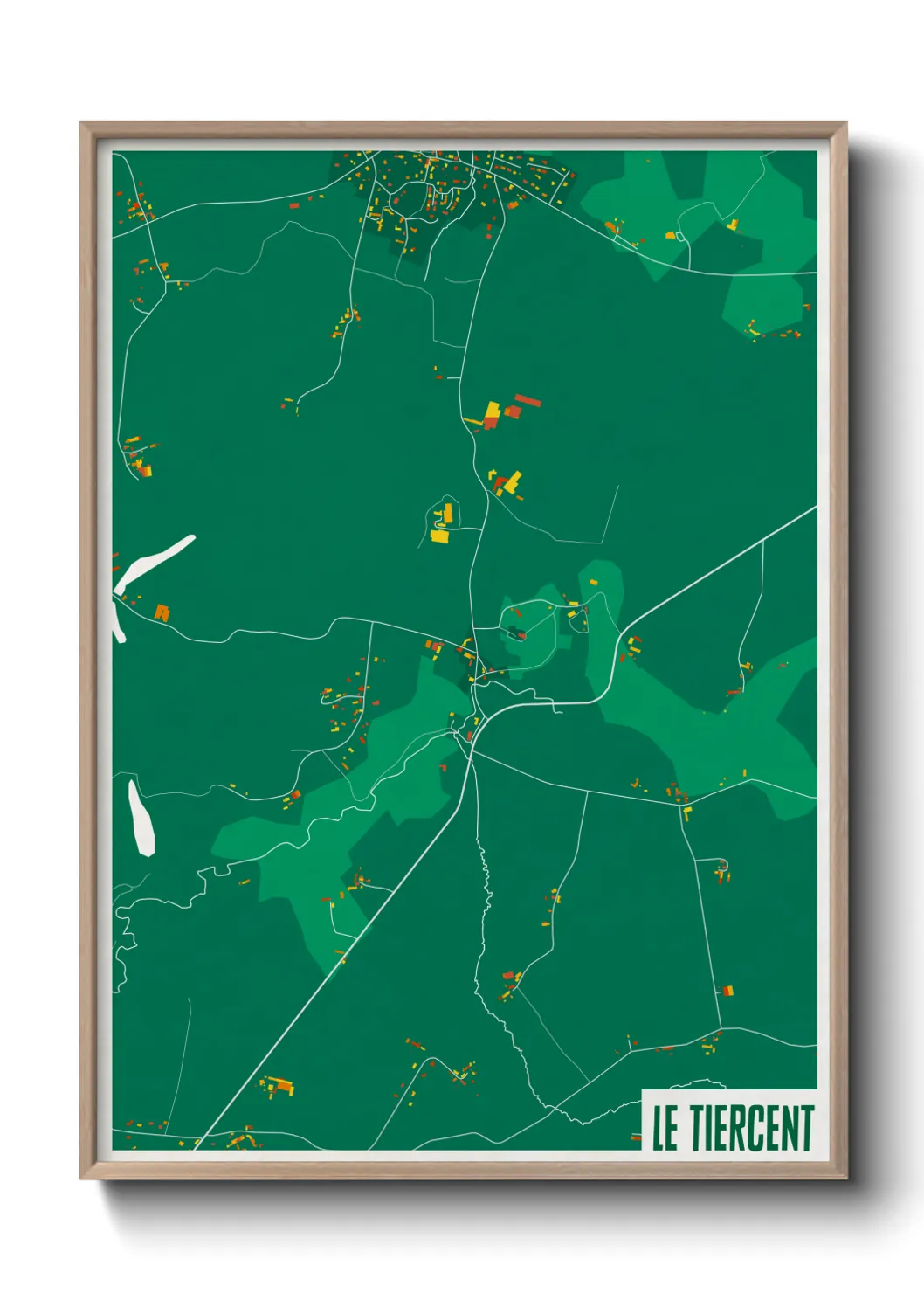 Une affiche de carte sur Le Tiercent